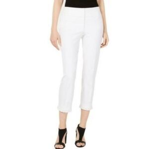 Alfani White Slim Leg‎ Tummy Control Pants Size 14